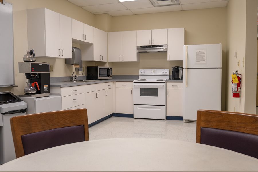 The shared kitchen and galley