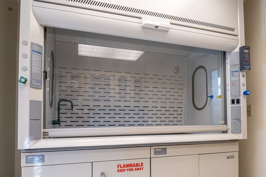 A chemical safety fume hood in an iLab wet lab