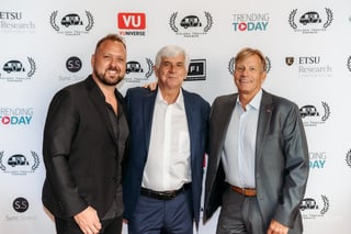 Heath Guinn, Rick Kucera and Dave Clark on the awards show red carpet.