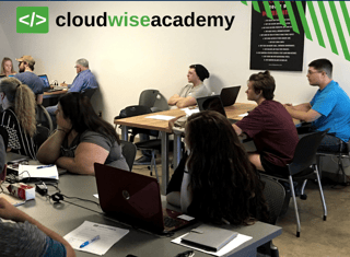 Students in a Cloud Wise Academy classroom.