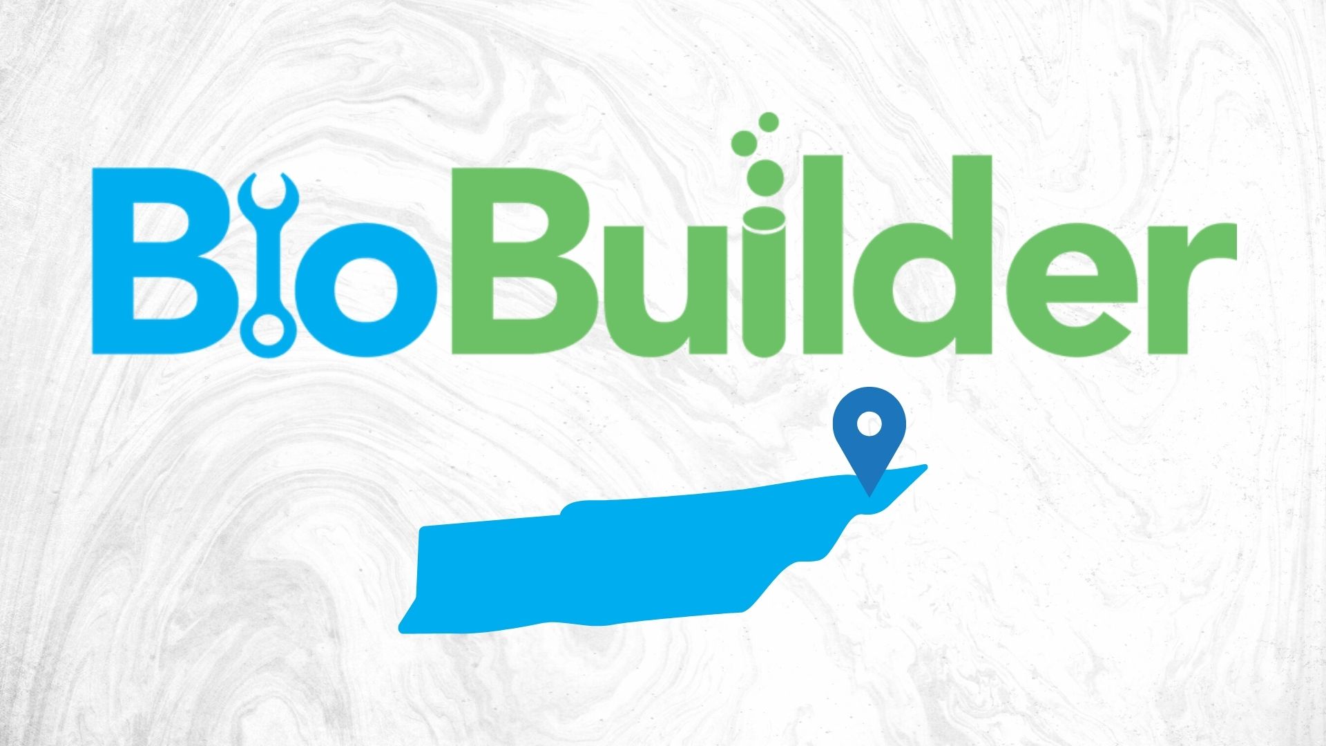 Bio Builder logo with a graphic of Tennesse and a map pinpoint on the northeast region.